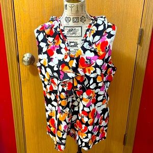 Karl Lagerfield Yagavi Floral Sleeveless Blouse